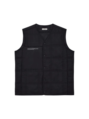 Womens Flower-Warmth Quilted Gilet—black