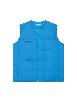 Womens Flower-Warmth Quilted Gilet—cerulean blue