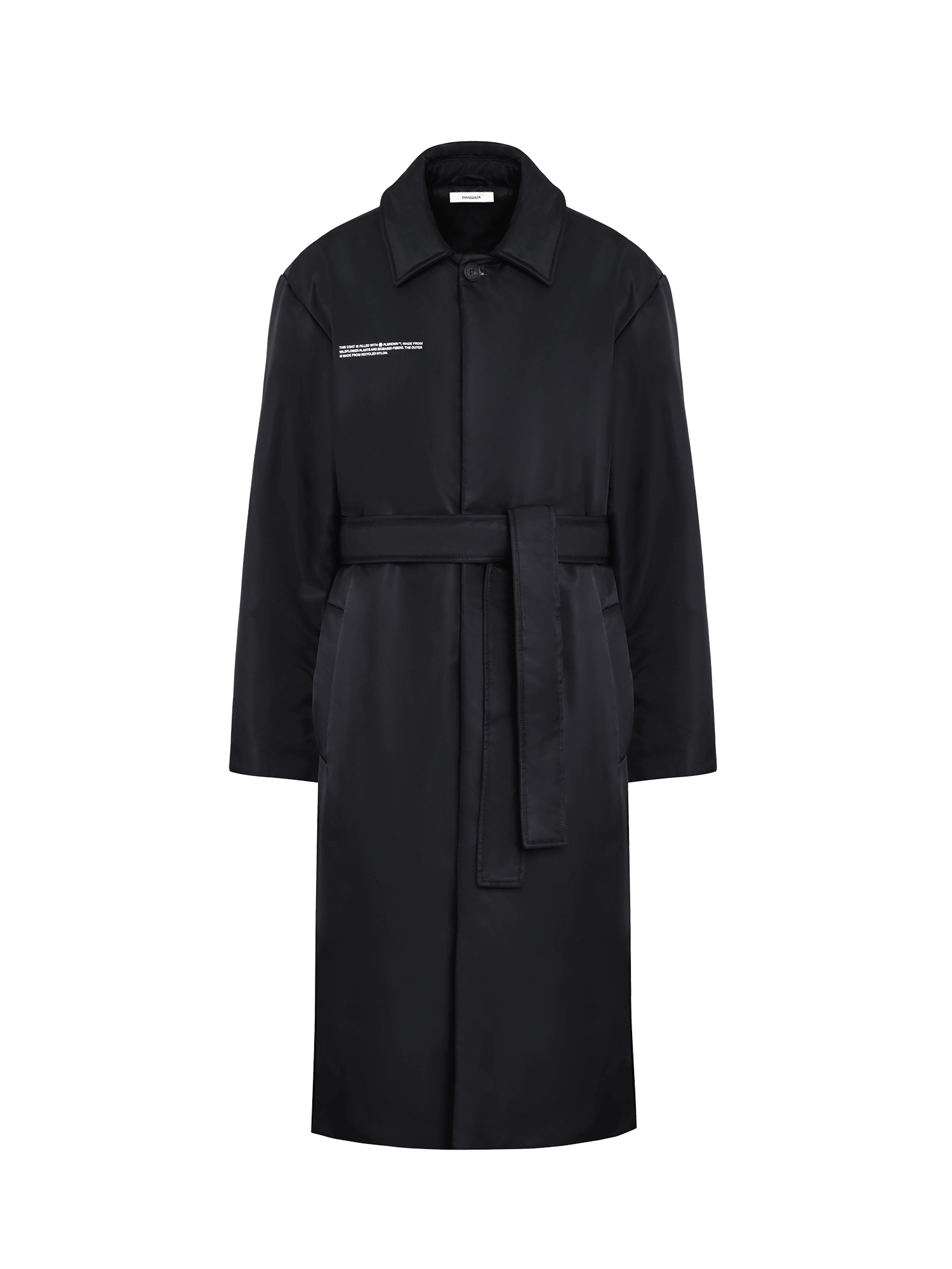 Womens Flower-Warmth Trench Coat—black