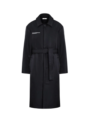 Womens Flower-Warmth Trench Coat—black