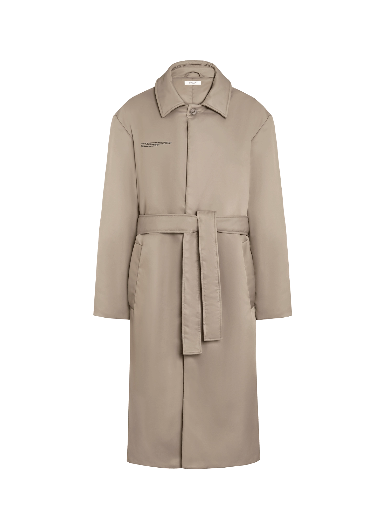 Womens Flower-Warmth Trench Coat—taupe